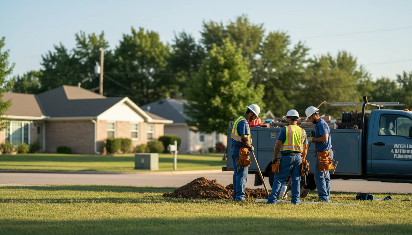 Residential water line and bathroom plumbing service in Squires, MO